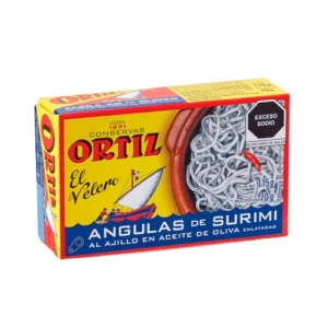 Angulas de Surimi al Ajillo en Aceite de Oliva Ortiz