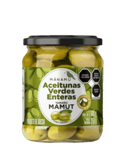 Aceitunas Verde Mamut Entera en Aceite de Oliva