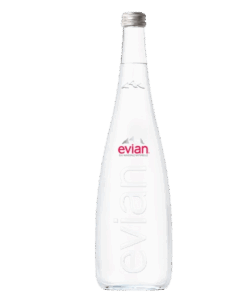 Agua Evian Natural en Botella de Vidrio 750ml